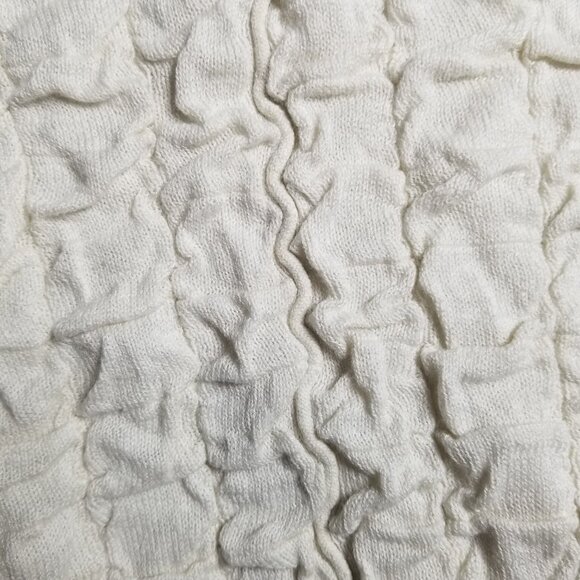 Free People Beach Women's Bomber Ruched Beige Sweater Sz L - Picture 5 of 6